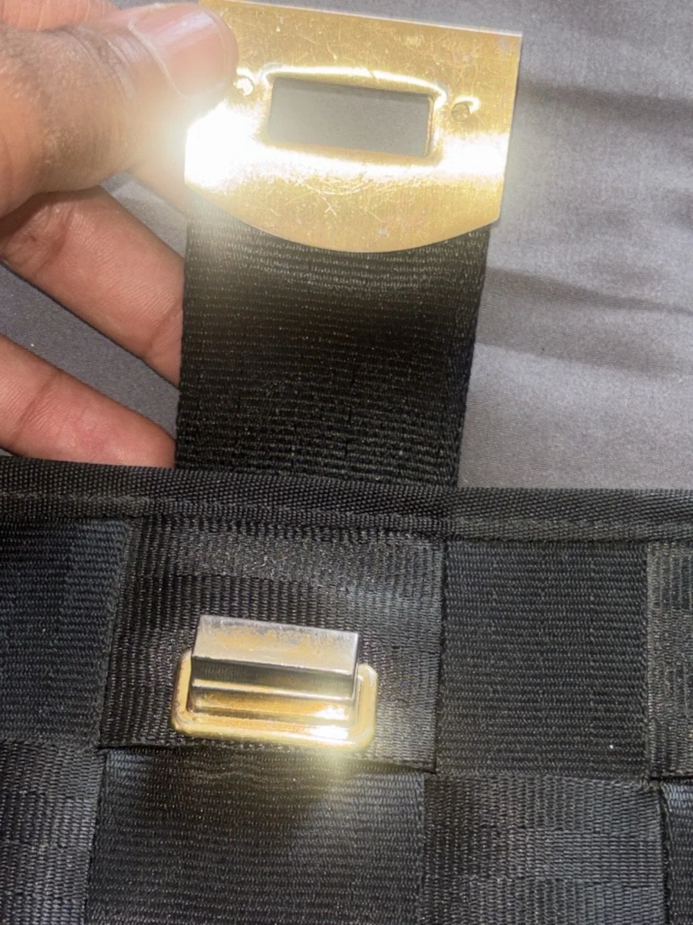 Harveys Black Woven Phone Holster with Gold Turn-Lock